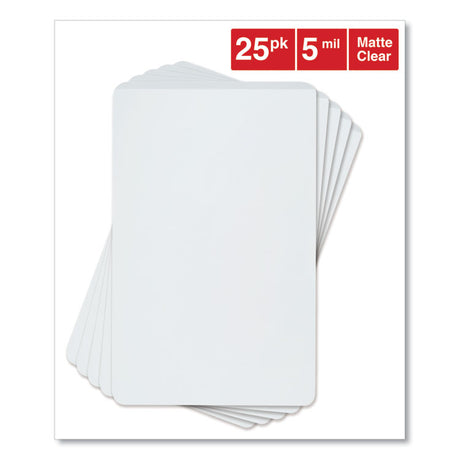 Laminating Pouches, 5 mil, 2.13" x 3.38", Gloss Clear, 25/Pack