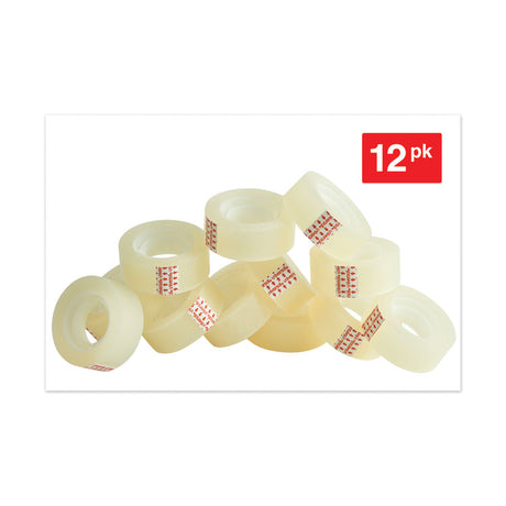 Invisible Tape, 1" Core, 0.75" x 83.33 ft, Clear, 12/Pack