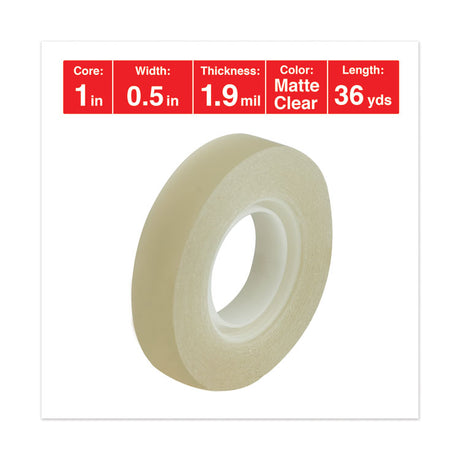 Invisible Tape, 1" Core, 0.5" x 36 yds, Clear