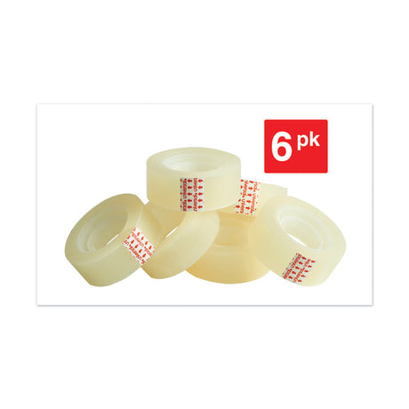 Invisible Tape, 1" Core, 0.75" x 83.33 ft, Clear, 6/Pack