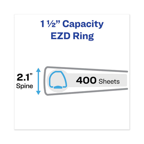 Heavy-Duty View Binder with DuraHinge and One Touch EZD Rings, 3 Rings, 1.5" Capacity, 11 x 8.5, Chartreuse