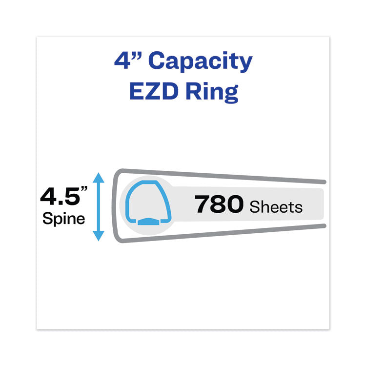 Heavy-Duty View Binder with DuraHinge and Locking One Touch EZD Rings, 3 Rings, 4" Capacity, 11 x 8.5, Chartreuse