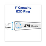 Heavy-Duty View Binder with DuraHinge and One Touch EZD Rings, 3 Rings, 1" Capacity, 11 x 8.5, Pacific Blue