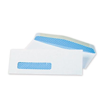 Security Tint Window Envelope, #8 5/8, Commercial Flap, Gummed Closure, 3.63 x 8.63, White, 500/Box