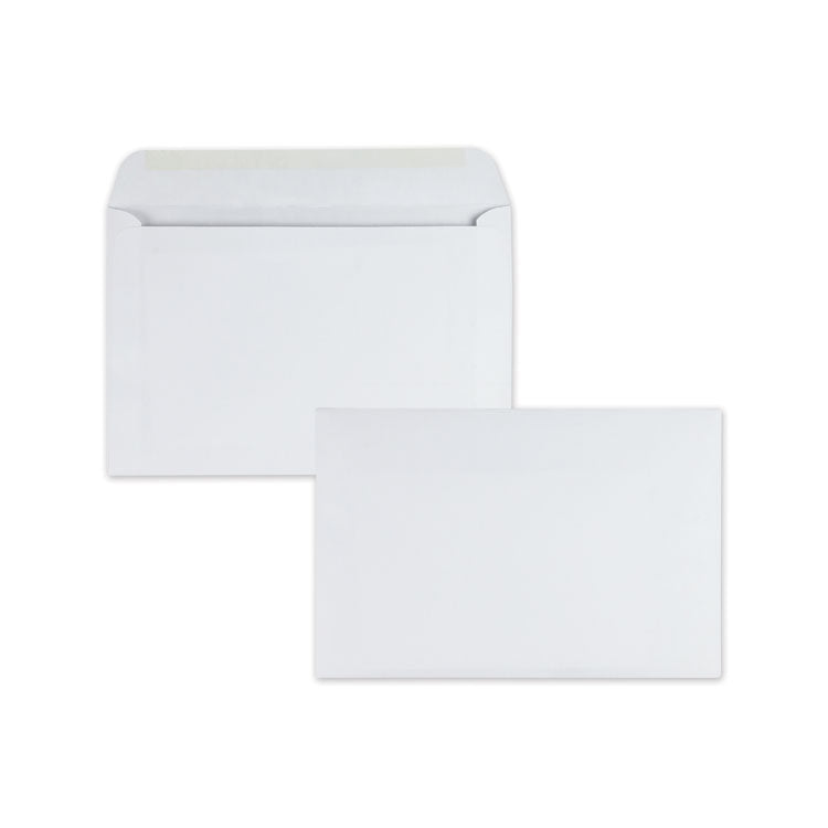 Open-Side Booklet Envelope, #6 1/2, Hub Flap, Gummed Closure, 6 x 9, White, 500/Box