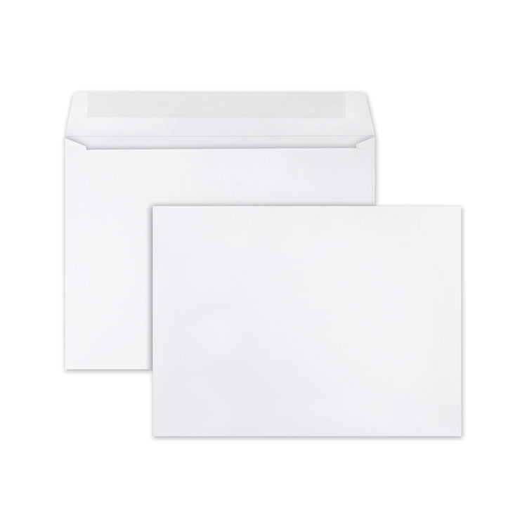 Open-Side Booklet Envelope, #10 1/2, Cheese Blade Flap, Gummed Closure, 9 x 12, White, 250/Box