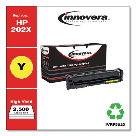 Remanufactured Yellow High-Yield Toner, Replacement for 202X (CF502X), 2,500 Page-Yield