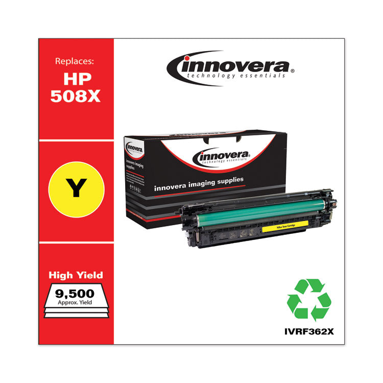 Remanufactured Yellow High-Yield Toner, Replacement for 508X (CF362X), 9,500 Page-Yield