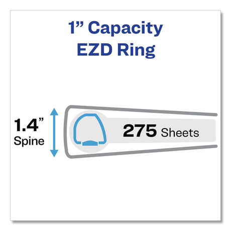 Framed View Heavy-Duty Binders, 3 Rings, 1" Capacity, 11 x 8.5, White