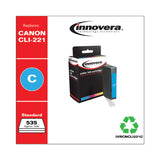 Remanufactured Cyan Ink, Replacement for CLI-221C (2947B001), 535 Page-Yield