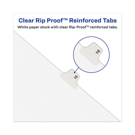 Avery-Style Preprinted Legal Bottom Tab Dividers, 26-Tab, Exhibit P, 11 x 8.5, White, 25/Pack