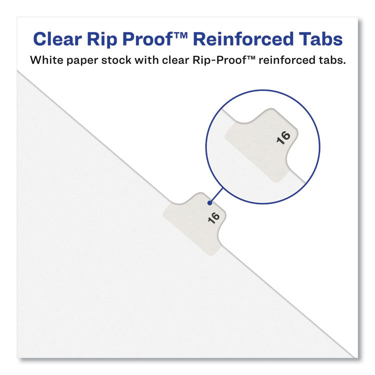 Avery-Style Preprinted Legal Side Tab Divider, 26-Tab, Exhibit D, 11 x 8.5, White, 25/Pack, (1374)