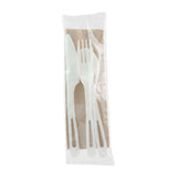 TPLA Compostable Cutlery, Knife/Fork/Spoon/Napkin, 6 , White, 250/Carton