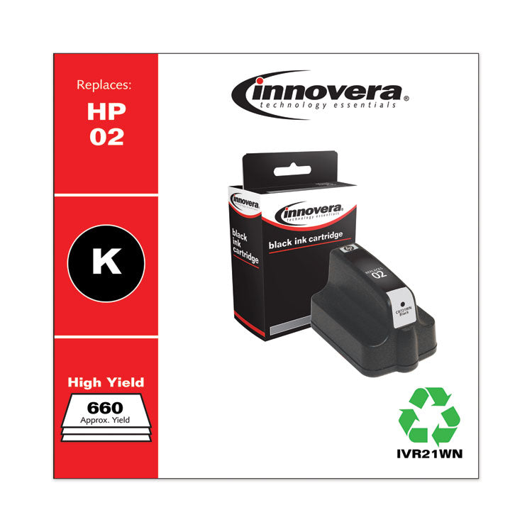 Remanufactured Black Ink, Replacement for 02 (C8721WN), 660 Page-Yield