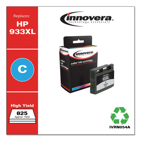 Remanufactured Cyan High-Yield Ink, Replacement for 933XL (CN054A), 825 Page-Yield