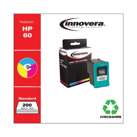 Remanufactured Black Ink, Replacement for 60 (CC640WN), 200 Page-Yield