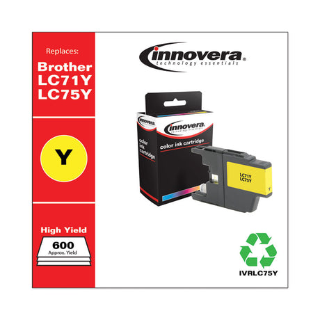 Remanufactured Yellow High-Yield Ink, Replacement for LC75Y, 600 Page-Yield