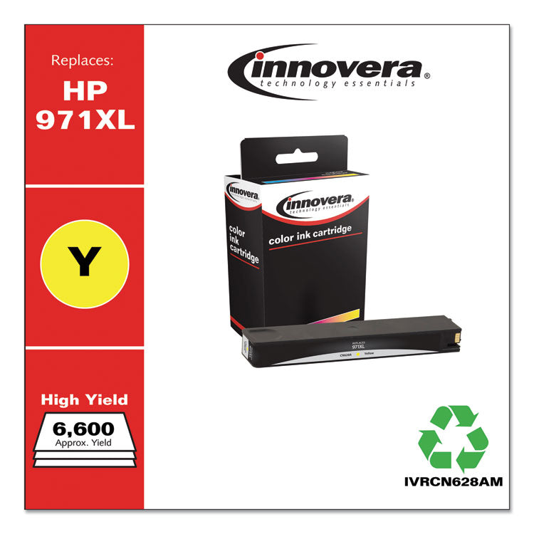 Remanufactured Yellow High-Yield Ink, Replacement for 971XL (CN628AM), 6,600 Page-Yield