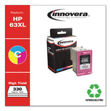 Remanufactured Tri-Color High-Yield Ink, Replacement for 63XL (F6U63AN), 330 Page-Yield