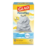 OdorShield Tall Kitchen Drawstring Bag Value Pack, 13 gal, Fresh Clean Scent, 24  x 27.38 , White, 40 Bags/Box, 6 Boxes/CT