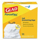 Tall Kitchen Drawstring Trash Bags, 13 gal, 24  x 27.38 , Gray, 100/Box