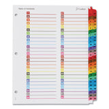 OneStep Printable Table of Contents and Dividers - Double Column, 52-Tab, 1 to 52, 11 x 8.5, White, 1 Set