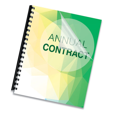Crystals Transparent Presentation Covers for Binding Systems, Clear, with Square Corners, 11 x 8.5, Unpunched, 100/Pack