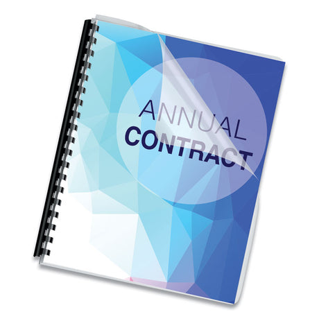 Crystals Transparent Presentation Covers for Binding Systems, Clear, with Round Corners, 11.25 x 8.75, Unpunched, 100/Pack