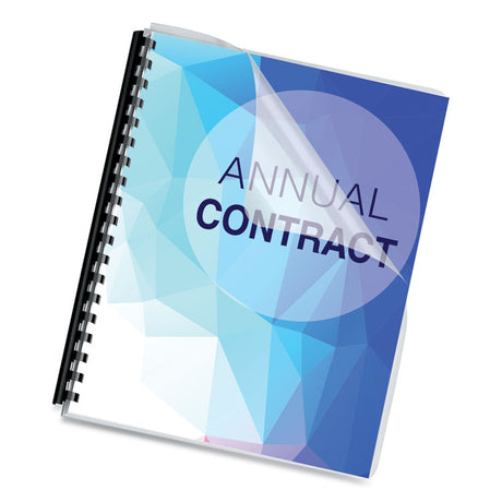 Crystals Transparent Presentation Covers for Binding Systems, Clear, with Round Corners, 11.25 x 8.75, Unpunched, 25/Pack