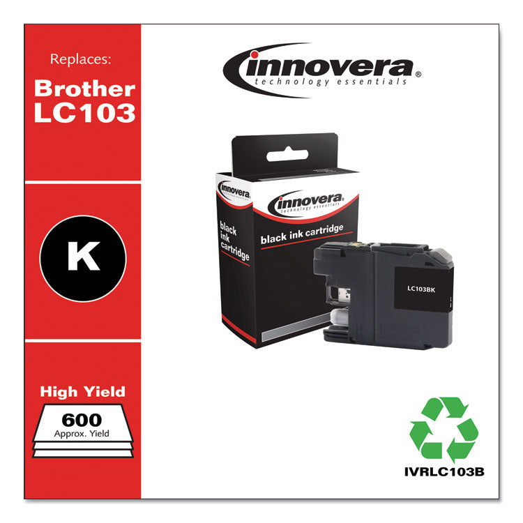 Remanufactured Black High-Yield Ink, Replacement for LC103BK, 600 Page-Yield