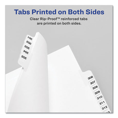 Preprinted Legal Exhibit Side Tab Index Dividers, Avery Style, 10-Tab, 3, 11 x 8.5, White, 25/Pack