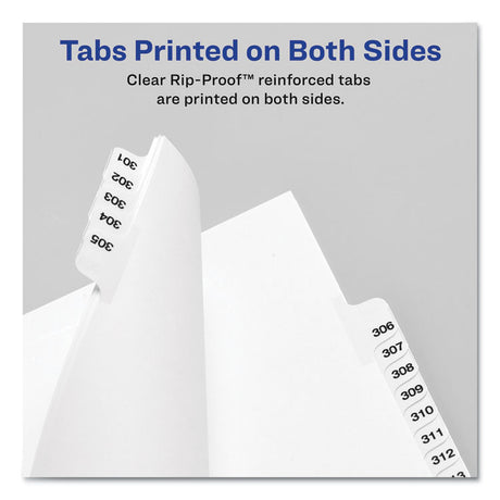 Preprinted Legal Exhibit Side Tab Index Dividers, Avery Style, 26-Tab, A to Z, 11 x 8.5, White, 1 Set, (1400)