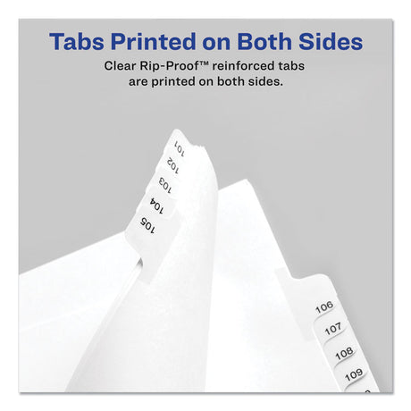 Preprinted Legal Exhibit Side Tab Index Dividers, Allstate Style, 25-Tab, 126 to 150, 11 x 8.5, White, 1 Set, (1706)