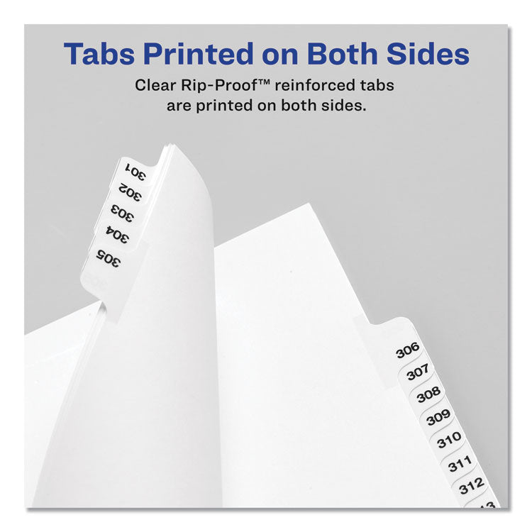 Preprinted Legal Exhibit Side Tab Index Dividers, Avery Style, 25-Tab, Table Of Contents, 11 x 8.5, White, 25/Pack