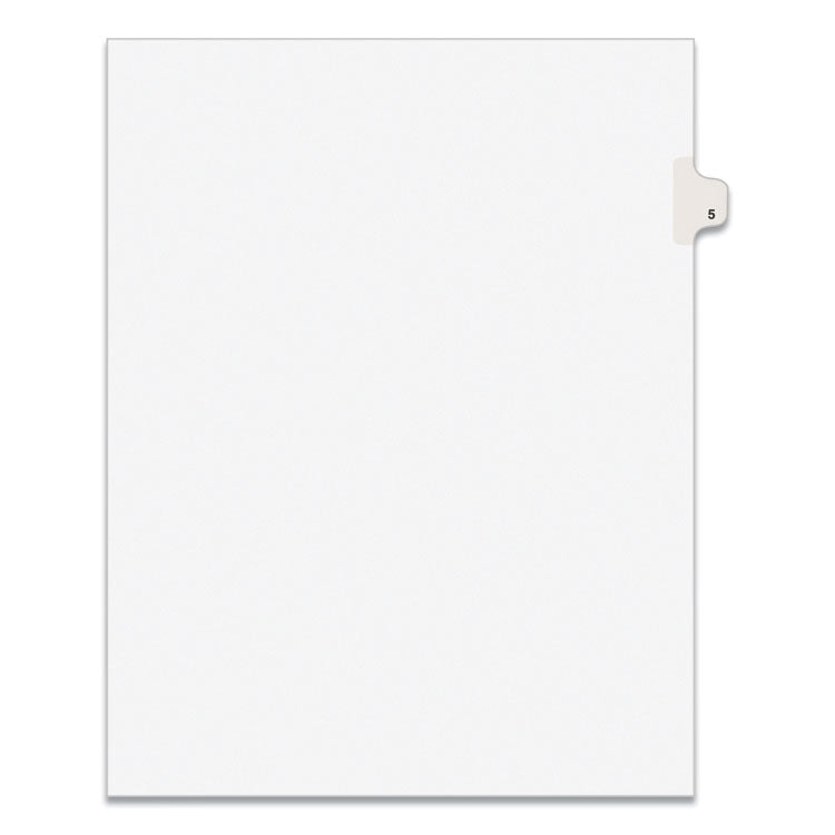 Preprinted Legal Exhibit Side Tab Index Dividers, Avery Style, 10-Tab, 5, 11 x 8.5, White, 25/Pack