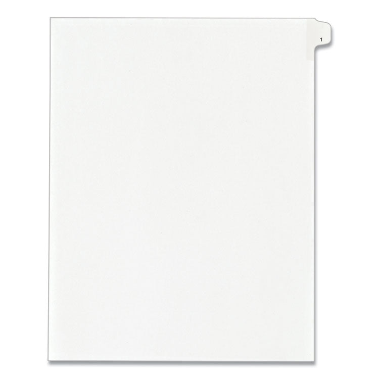 Preprinted Legal Exhibit Side Tab Index Dividers, Allstate Style, 10-Tab, 1, 11 x 8.5, White, 25/Pack