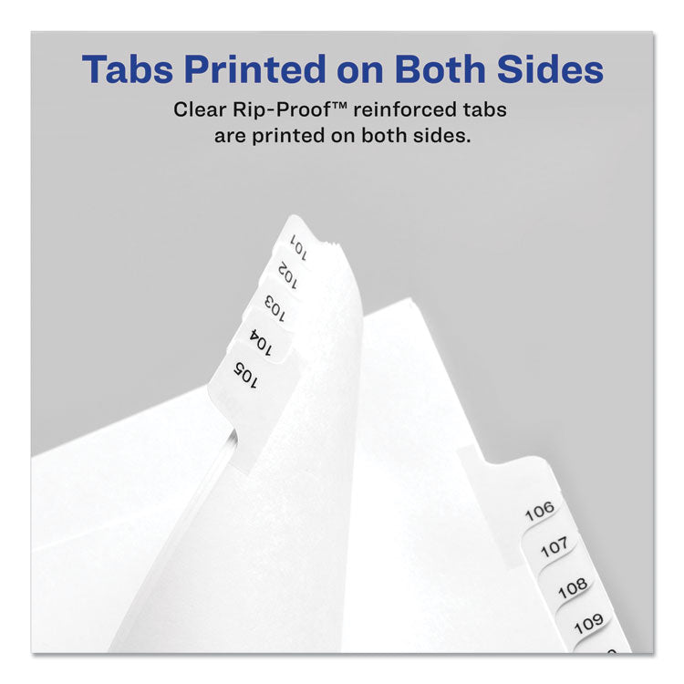 Preprinted Legal Exhibit Side Tab Index Dividers, Allstate Style, 10-Tab, 4, 11 x 8.5, White, 25/Pack