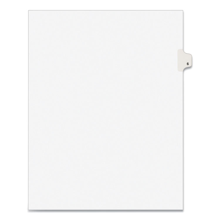 Preprinted Legal Exhibit Side Tab Index Dividers, Avery Style, 10-Tab, 6, 11 x 8.5, White, 25/Pack