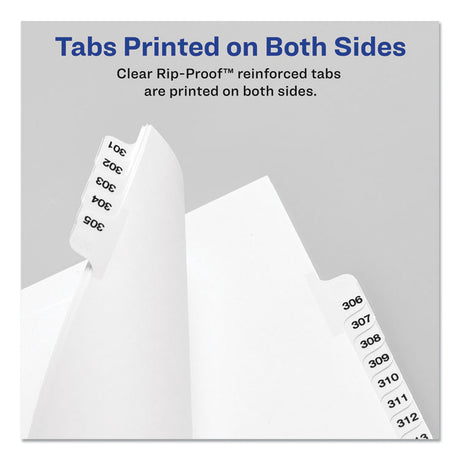 Preprinted Legal Exhibit Side Tab Index Dividers, Avery Style, 10-Tab, 7, 11 x 8.5, White, 25/Pack