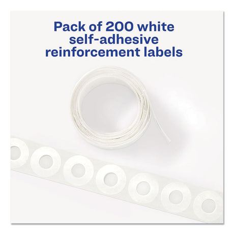 Dispenser Pack Hole Reinforcements, 0.25" Dia, White, 200/Pack, (5729)