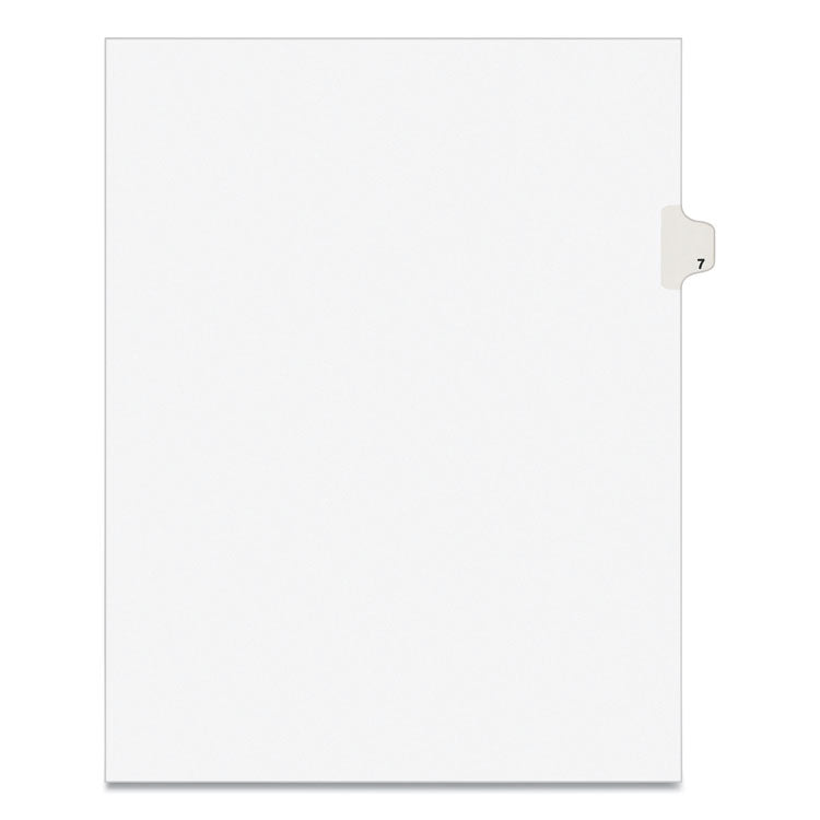 Preprinted Legal Exhibit Side Tab Index Dividers, Avery Style, 10-Tab, 7, 11 x 8.5, White, 25/Pack