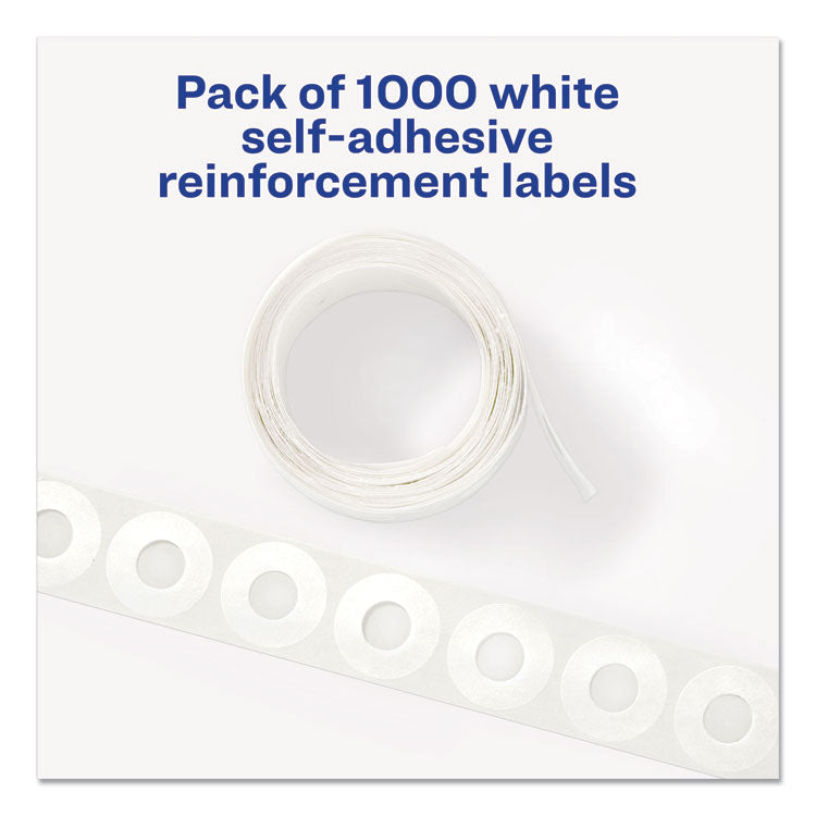 Dispenser Pack Hole Reinforcements, 0.25" Dia, White, 1,000/Pack, (5720)