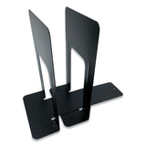 Steel Bookends, Contemporary Style, Nonskid, 6 x 8 x 9.25, Black, 1 Pair