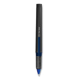 Roller Ball Pen, Stick, Fine 0.5 mm, Blue Ink, Black/Blue/Clear Barrel, Dozen