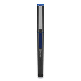 Roller Ball Pen, Stick, Fine 0.5 mm, Blue Ink, Black/Blue/Clear Barrel, Dozen