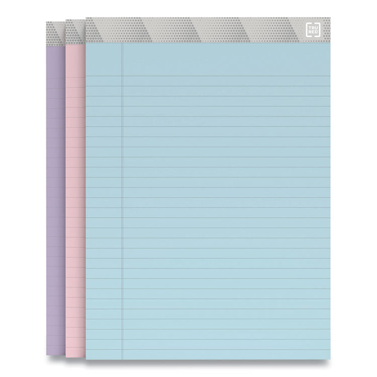 Notepads, Wide/Legal Rule, 50 Assorted Pastel-Color 8.5 x 11.75 Sheets, 6/Pack
