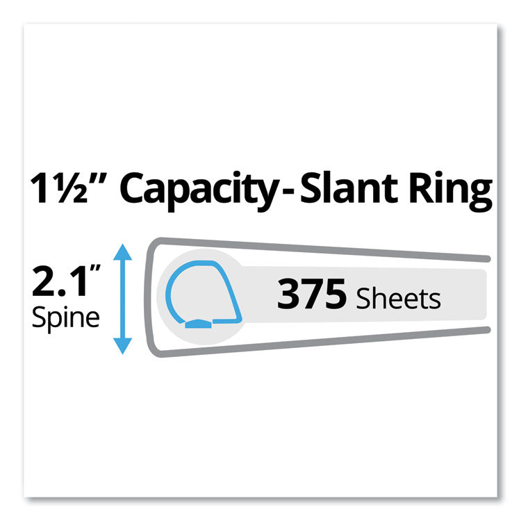 Durable Non-View Binder with DuraHinge and Slant Rings, 3 Rings, 1.5" Capacity, 11 x 8.5, Black