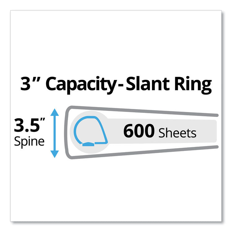 Durable Non-View Binder with DuraHinge and Slant Rings, 3 Rings, 3" Capacity, 11 x 8.5, Black