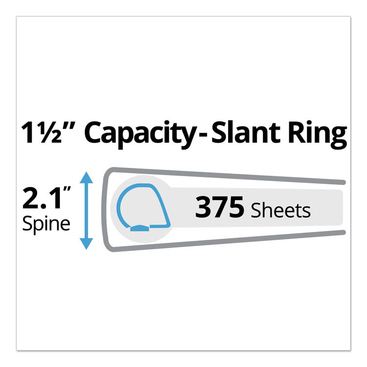 Durable Non-View Binder with DuraHinge and Slant Rings, 3 Rings, 1.5" Capacity, 11 x 8.5, Red