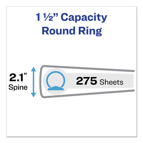 Economy View Binder with Round Rings , 3 Rings, 1.5" Capacity, 11 x 8.5, White, (5726)